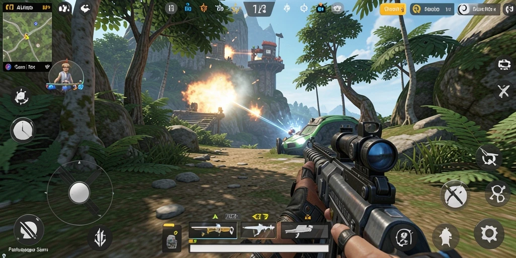 Gameplay seru dalam ALVENDO dengan pertarungan intens.
