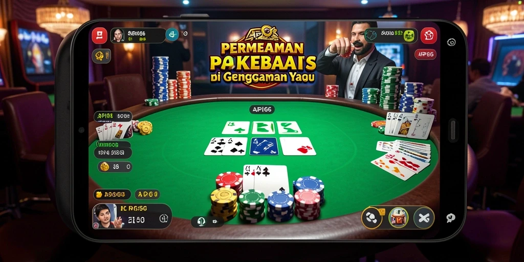 Tampilan gameplay Poker yang mendebarkan di API66.