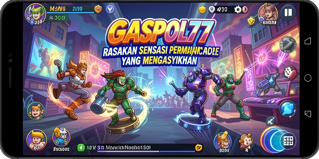 Screenshot gameplay GASPOL77 menampilkan aksi seru dalam level Arcade.