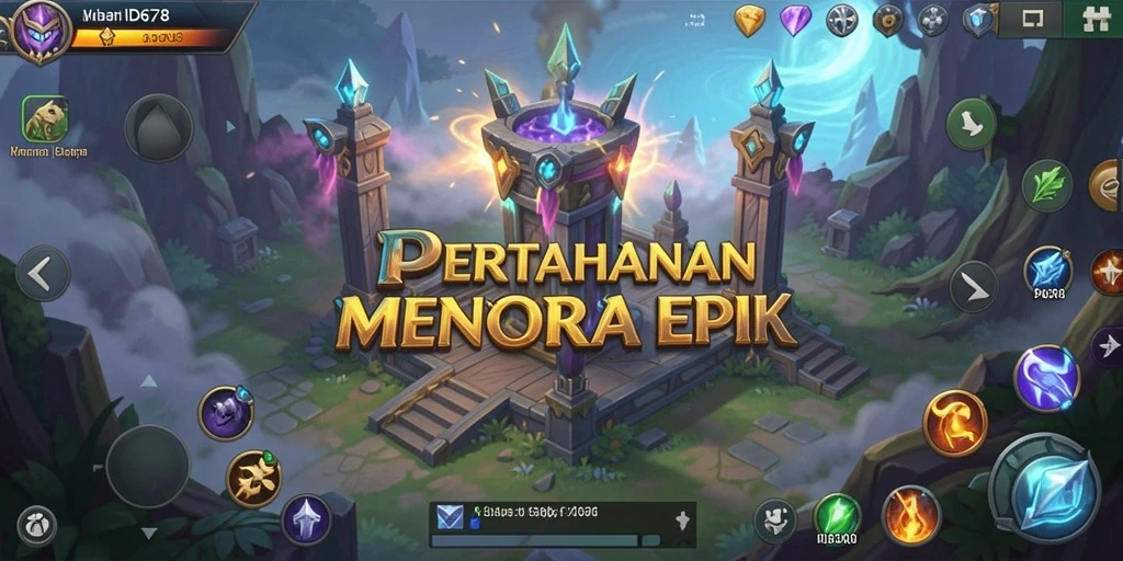 Screenshot menunjukkan gameplay menarik dari ID678 dengan strategi menara yang kreatif.