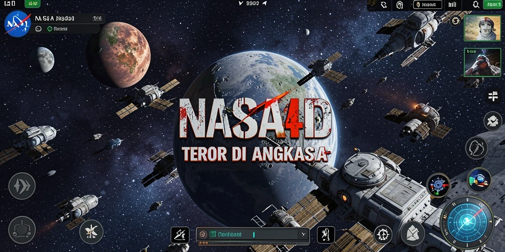 Screenshot NASA4D menampilkan suasana mencekam saat menjelajahi stasiun luar angkasa.