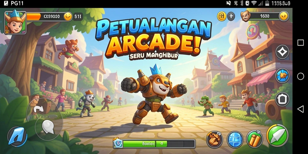 Tampilan gameplay PG11 yang seru dengan aksi arcade yang mengasyikkan.