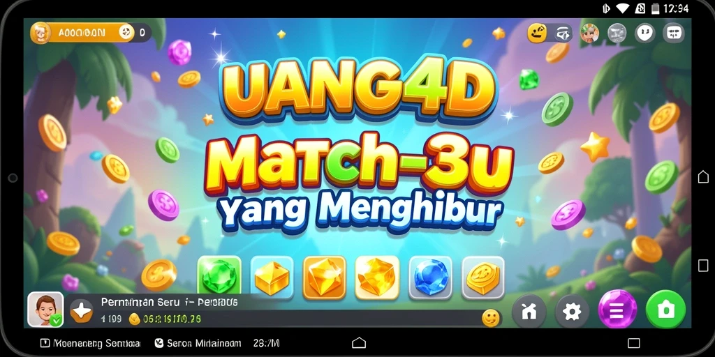 Screenshot UANG4D menampilkan aksi seru gameplay Match-3.